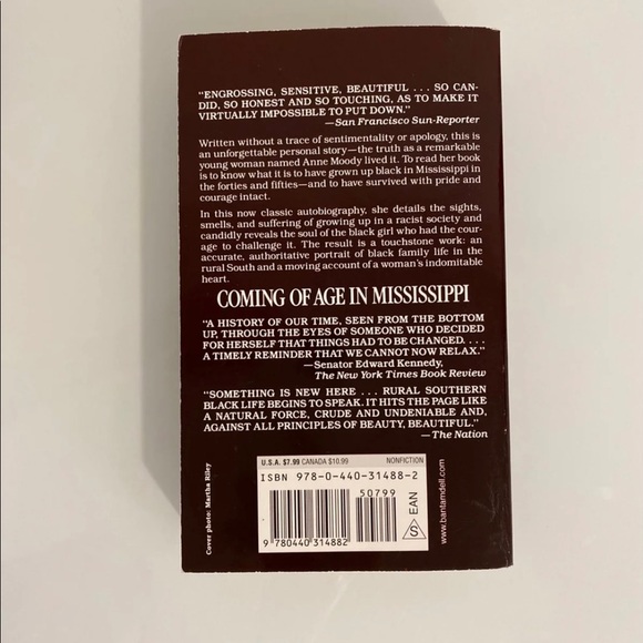 Coming Of Age In Mississippi By Anne Moody Book - Picture 2 of 3
